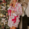 Christmas Dreaming Satin Pajama Top in Light Pink Image - 1