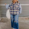 Picking Pumpkins Plaid Jacket in Blue Curves Image - 1