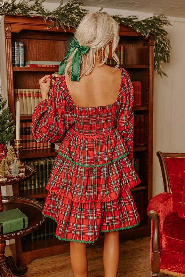 Polished Plaid Tiered Mini Dress Image - 5