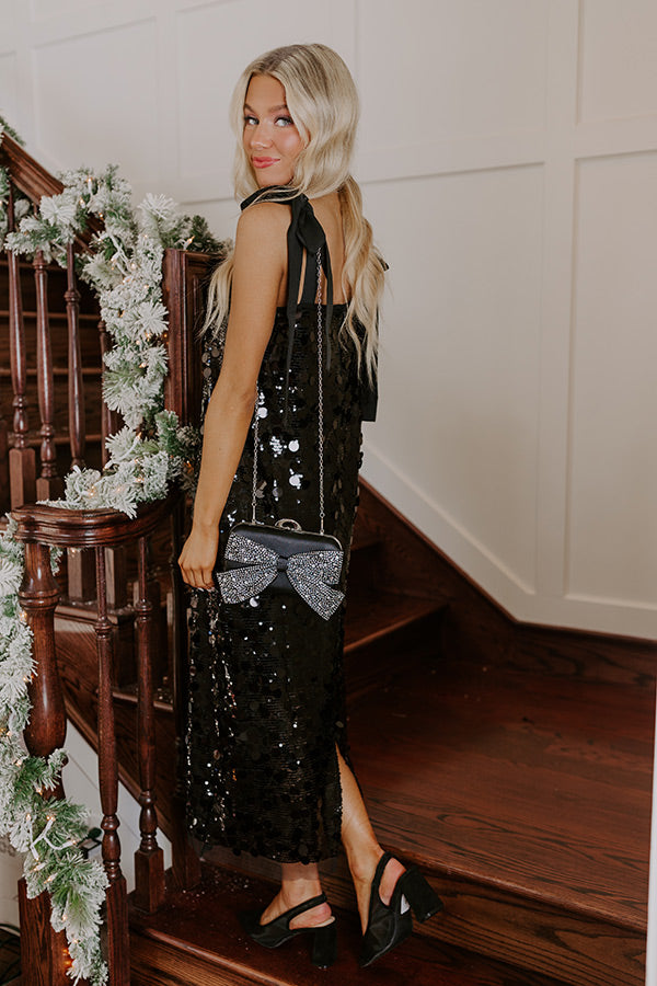 Full Of Glam Sequin Midi in Black Image - 3