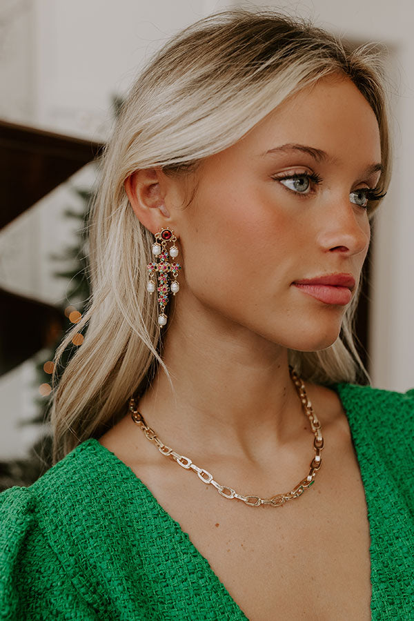 Chic Showstopper Earrings in Sangria Image - 1