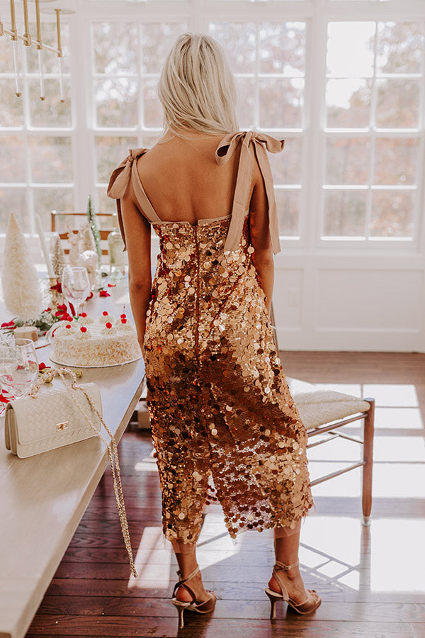 Full Of Glam Sequin Midi in Copper Image - 4