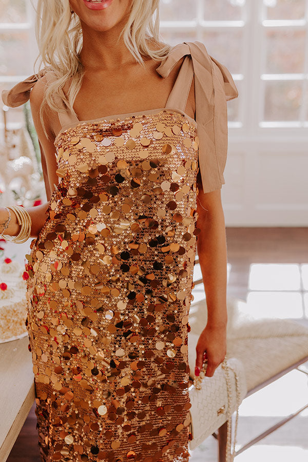Full Of Glam Sequin Midi in Copper Image - 2