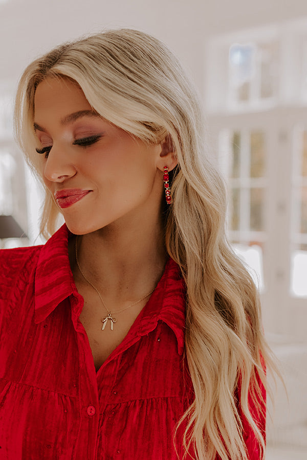 Chic State Of Mind Hoop Earrings in Red Image - 2