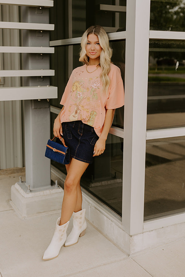 The Kaeli High Waist Denim Skirt in Dark Wash Image - 2