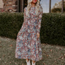 Vineyard Cutie Asymmetrical Floral Mesh Midi in Mocha Image - 1