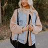 Bonfire Feels Sherpa Denim Jacket in Iced Latte Image - 1