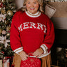 Holiday Vibes Knit Sweater in Merry Red Curves Image - 1