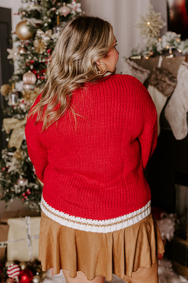 Holiday Vibes Knit Sweater in Merry Red Curves Image - 4