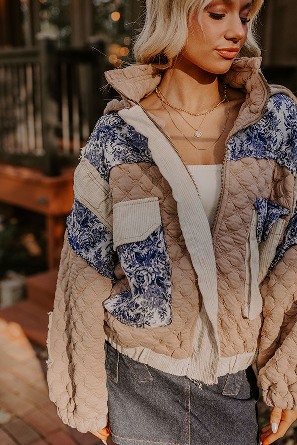Cozy Couture Quilted Jacket in Warm Taupe Image - 2