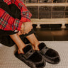 The Luna Plush Slipper in Black Image - 1