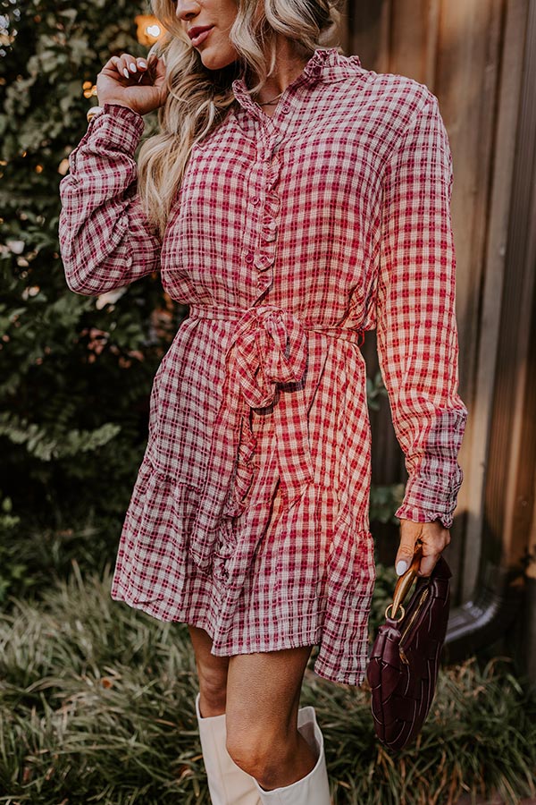Orchard Stroll Plaid Mini Dress Image - 3