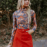 Call It Chic Floral Mesh Top in Blue Image - 1