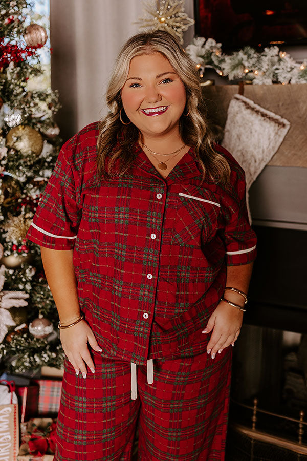 Pretty In Plaid Pajama Top Curves Image - 2
