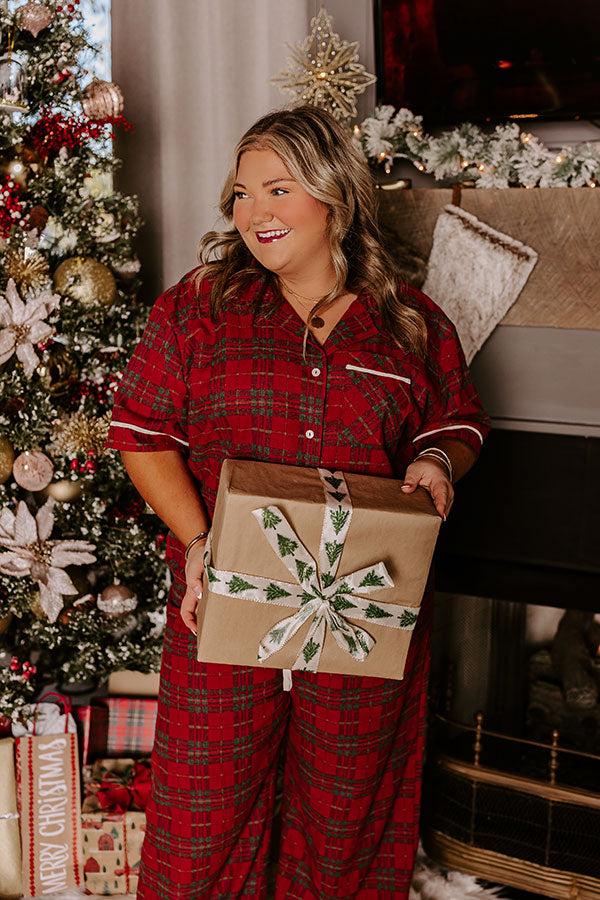 Pretty In Plaid Pajama Top Curves