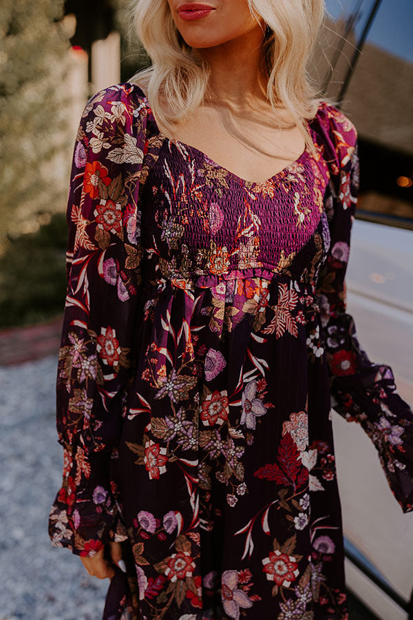 Vino Sippin' Floral Mini Dress Image - 5