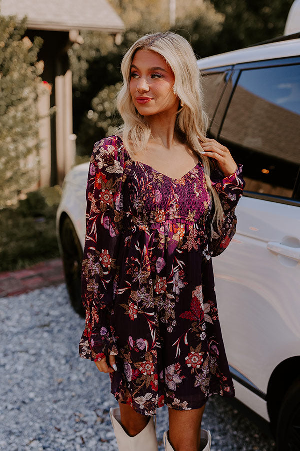 Vino Sippin' Floral Mini Dress Image - 1