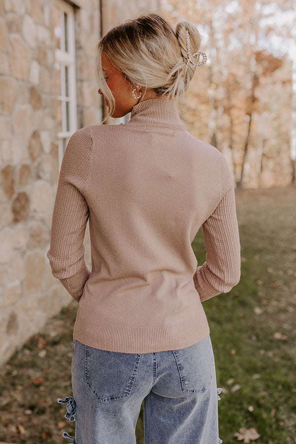 Glam Feeling Rhinestone Embellished Knit Top in Taupe Image - 5