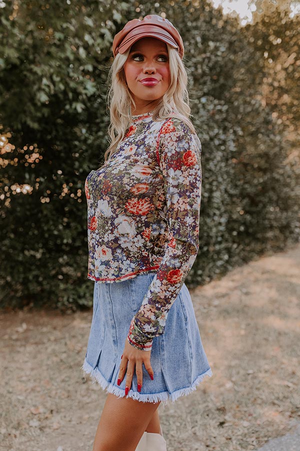 Floral Dreams Mesh Top in Purple Image - 3