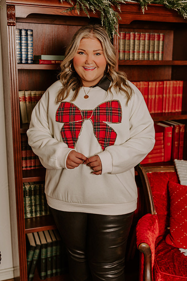Wrapping Presents Embroidered Sweatshirt Curves Image - 5