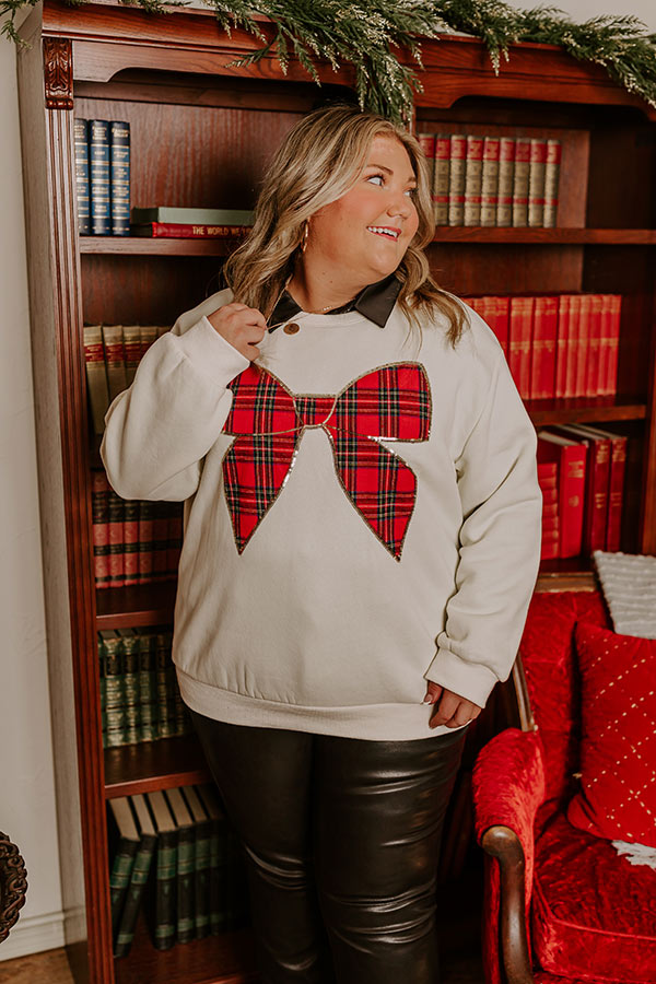 Wrapping Presents Embroidered Sweatshirt Curves Image - 1