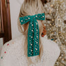 Spotlight Darling Pearl Embellished Bow Hair Clip in Teal Image - 1