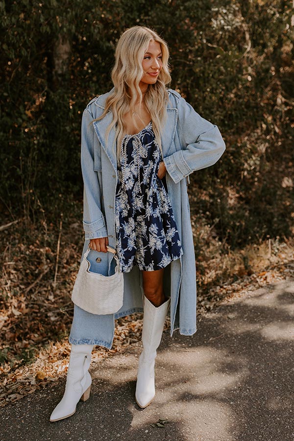 Vino On The Veranda Floral Romper in Navy Image - 2