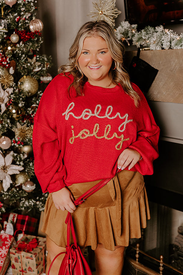 Holly Jolly Vibe Tinsel Knit Top Curves Image - 1