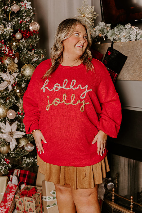 Holly Jolly Vibe Tinsel Knit Top Curves Image - 3
