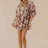 Vino On The Veranda Floral Romper in Chocolate Image - 1