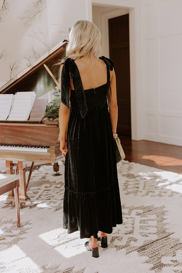 Cranberry Martini Velvet Midi in Black Image - 5