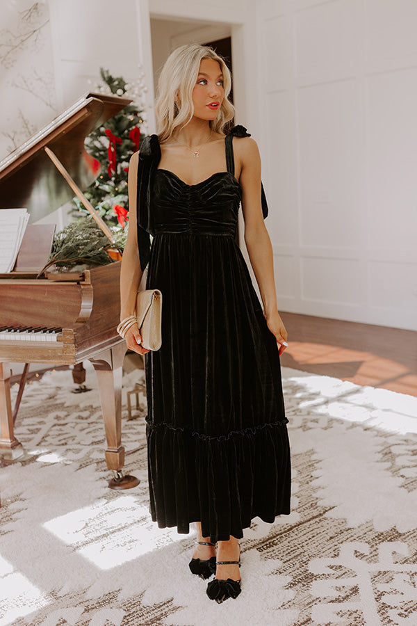 Cranberry Martini Velvet Midi in Black Image - 3