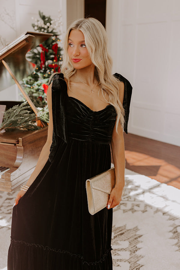 Cranberry Martini Velvet Midi in Black Image - 2