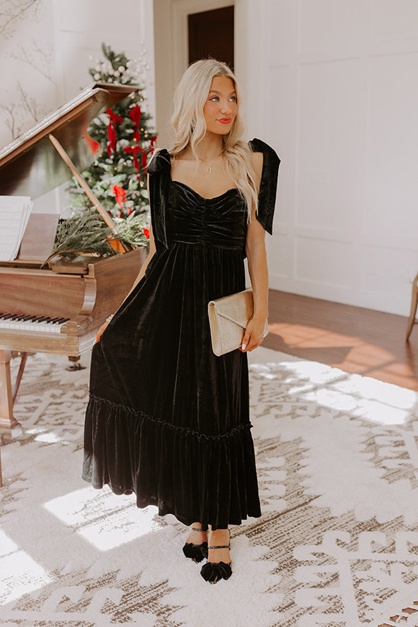 Cranberry Martini Velvet Midi in Black Image - 1