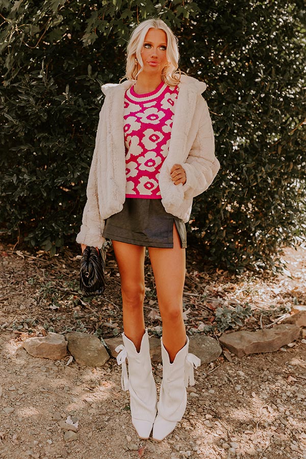 Block Party Cutie Floral Knit Top in Pink Image - 5