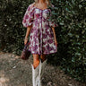 Autumn Stroll Babydoll Mini Dress in Purple Image - 1
