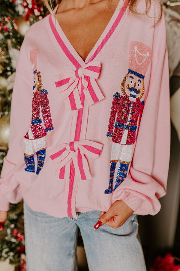Holiday Parade Sequin Sweater in Pink Image - 3