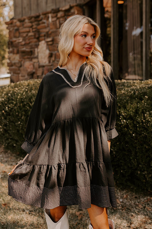 Dreamy Moment Mini Dress in Black Image - 3