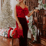 Holiday Party Velvet Jumpsuit in Wine Image - 1