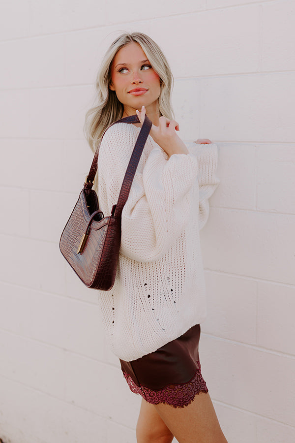 Cozy A La Mode Knit Sweater in Cream