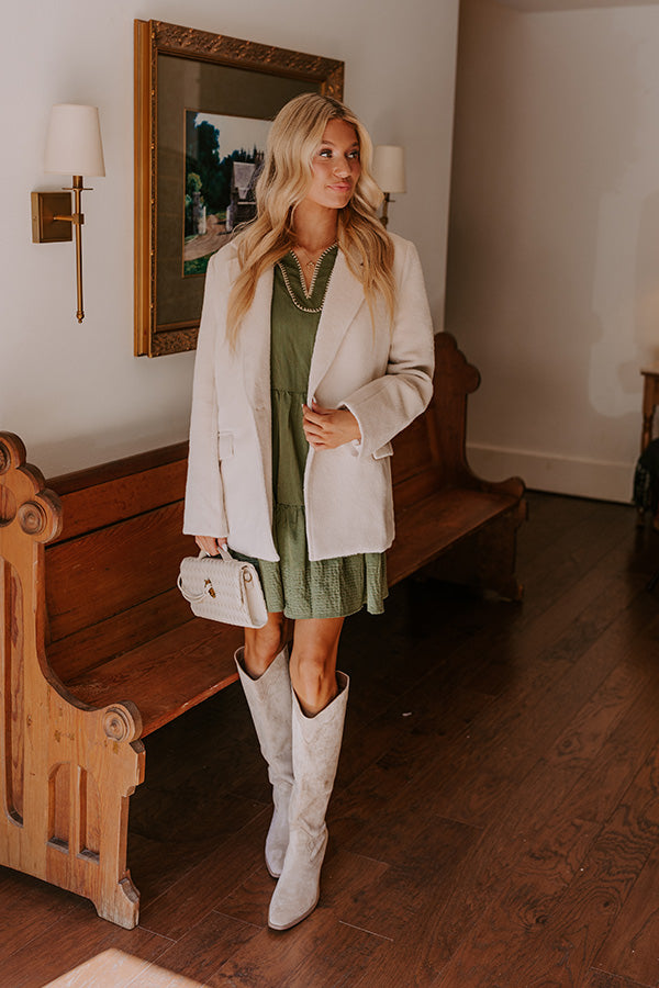 Dreamy Moment Mini Dress in Olive Image - 3