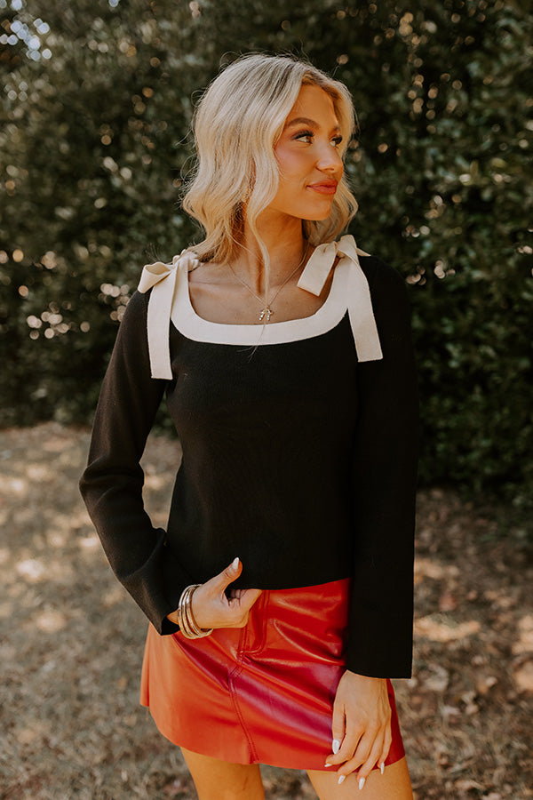 Small Town Bistro Knit Top in Black Image - 2