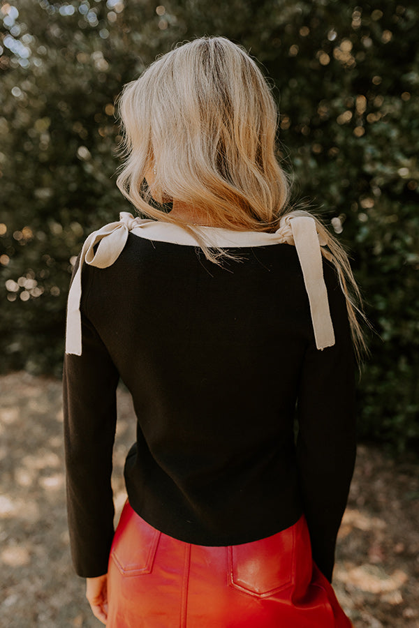 Small Town Bistro Knit Top in Black Image - 5
