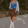 The Sienna High Waist Corduroy Mini Skirt in Chocolate Image - 1