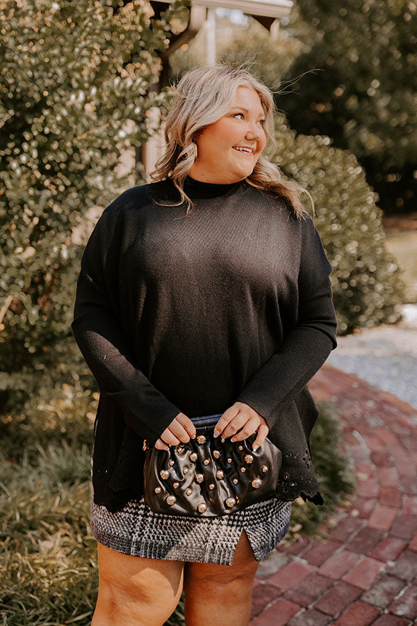 Kind Glance Eyelet Sweater in Black Curves Image - 2