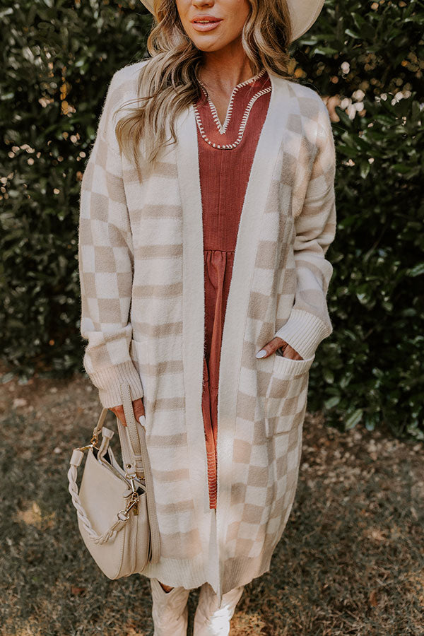 Fit Check Knit Cardigan in Iced Latte Image - 2
