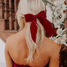 The Bailee Velvet Bow Hair Clip in Wine Image - 1