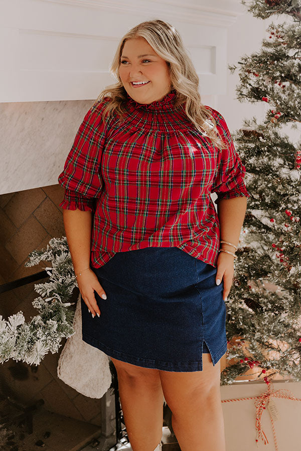 Holiday Harmony Smocked Plaid Top Curves Image - 1