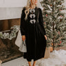 For The Love Of Bows Velvet Midi in Black Image - 1