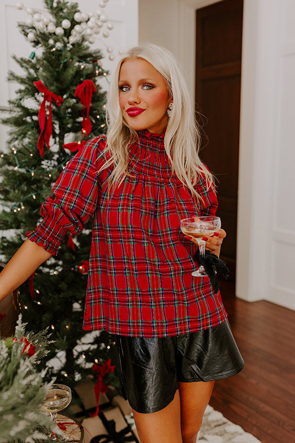 Holiday Harmony Smocked Plaid Top Image - 2